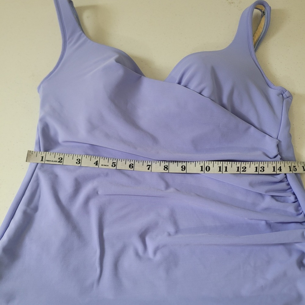 Miraclesuit Size 14 Tankini Top Women Lavender Ruched Wrap Underwire Swimwear - Picture 5 of 8